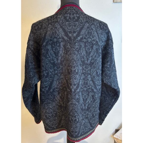 OLEANA Authentic Norwegian Luxurious Wool Cardigan High-End Nordic Knitwear SZ M - Picture 3 of 13